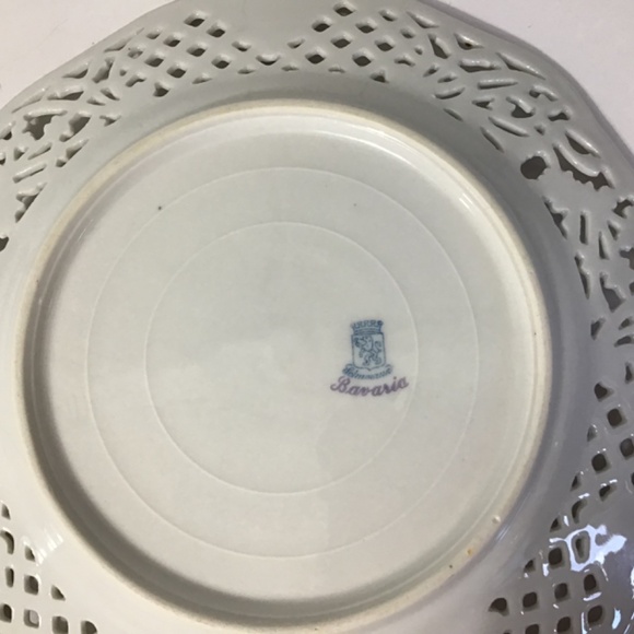 Vintage Schumann Bavaria With Flowers Pattern Reticulated Plate - Picture 4 of 7